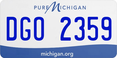MI license plate DGO2359