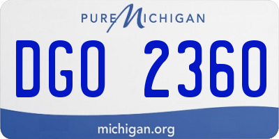 MI license plate DGO2360