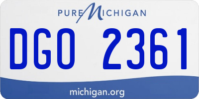 MI license plate DGO2361