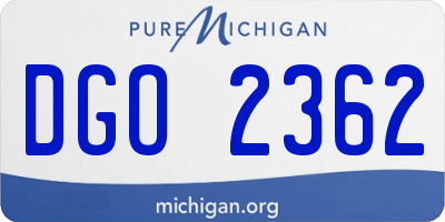MI license plate DGO2362