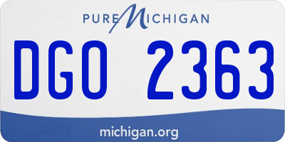 MI license plate DGO2363