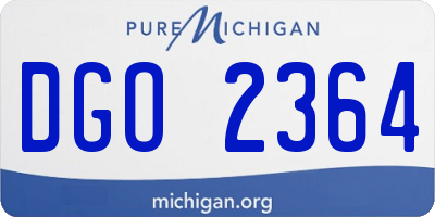 MI license plate DGO2364