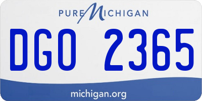 MI license plate DGO2365