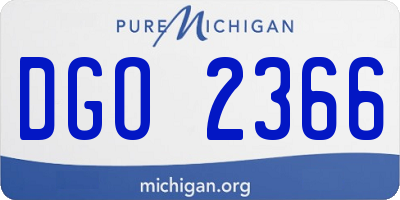 MI license plate DGO2366