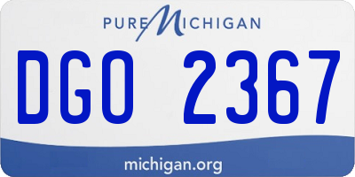 MI license plate DGO2367