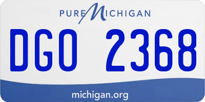 MI license plate DGO2368
