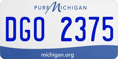 MI license plate DGO2375