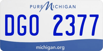 MI license plate DGO2377