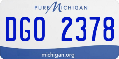 MI license plate DGO2378