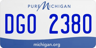 MI license plate DGO2380