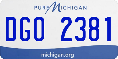 MI license plate DGO2381