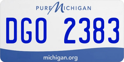 MI license plate DGO2383