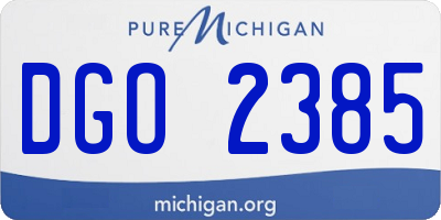 MI license plate DGO2385