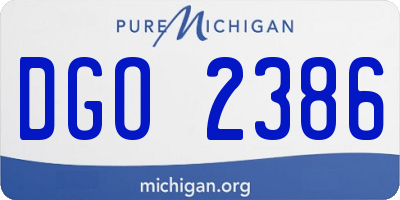 MI license plate DGO2386