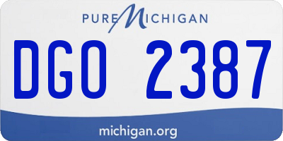 MI license plate DGO2387