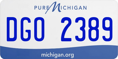 MI license plate DGO2389