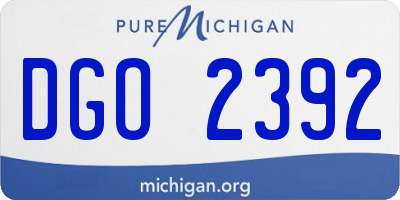 MI license plate DGO2392