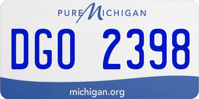 MI license plate DGO2398