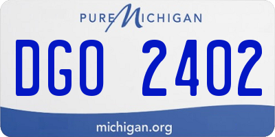 MI license plate DGO2402