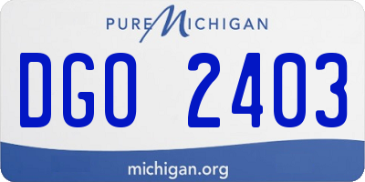 MI license plate DGO2403