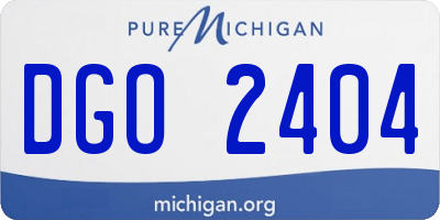 MI license plate DGO2404