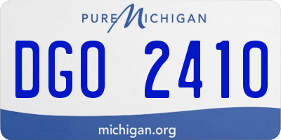 MI license plate DGO2410