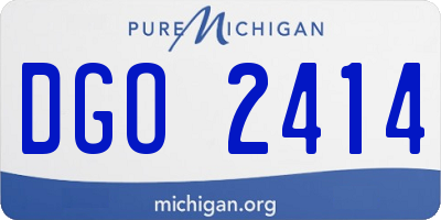 MI license plate DGO2414