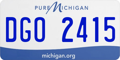 MI license plate DGO2415