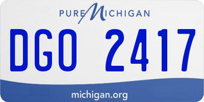 MI license plate DGO2417