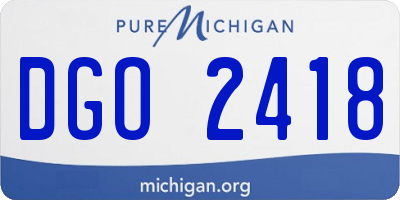 MI license plate DGO2418