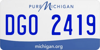MI license plate DGO2419