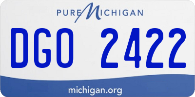 MI license plate DGO2422