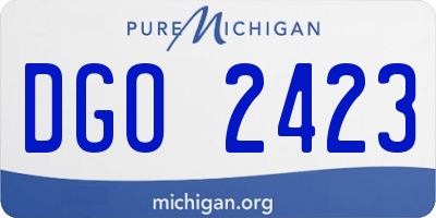 MI license plate DGO2423