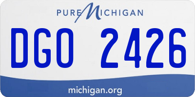 MI license plate DGO2426