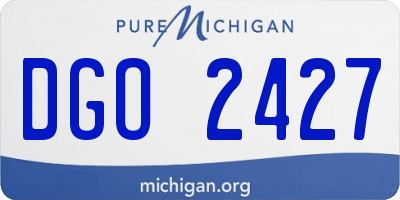 MI license plate DGO2427