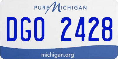 MI license plate DGO2428