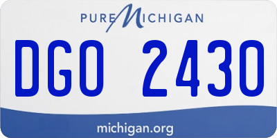 MI license plate DGO2430