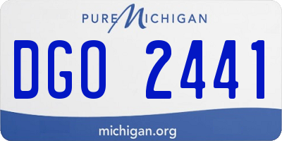 MI license plate DGO2441