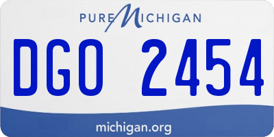 MI license plate DGO2454