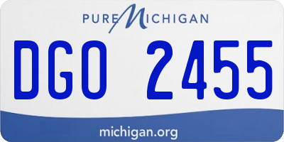 MI license plate DGO2455