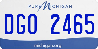 MI license plate DGO2465