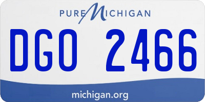 MI license plate DGO2466