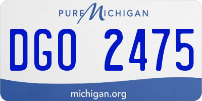 MI license plate DGO2475