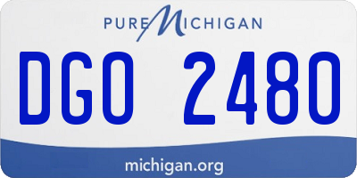 MI license plate DGO2480