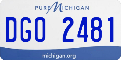 MI license plate DGO2481