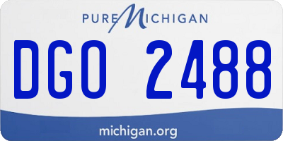 MI license plate DGO2488