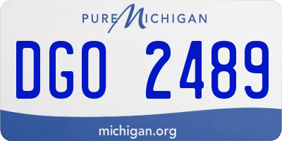 MI license plate DGO2489