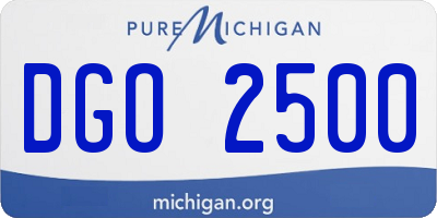 MI license plate DGO2500