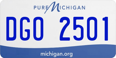 MI license plate DGO2501