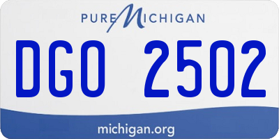 MI license plate DGO2502